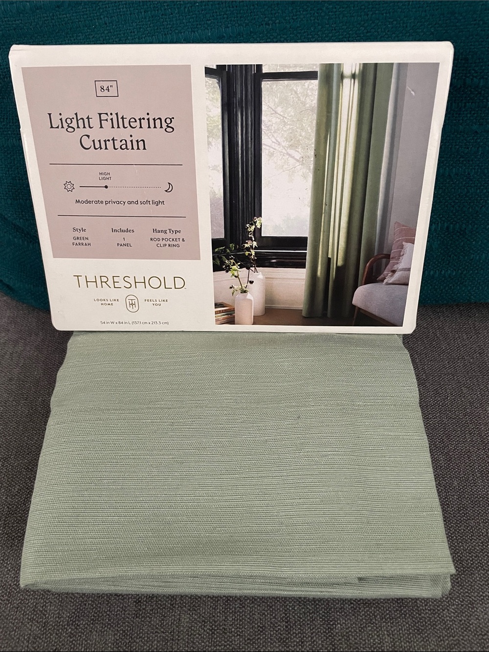 Threshold Light Filtering Curtain Panel - Sage